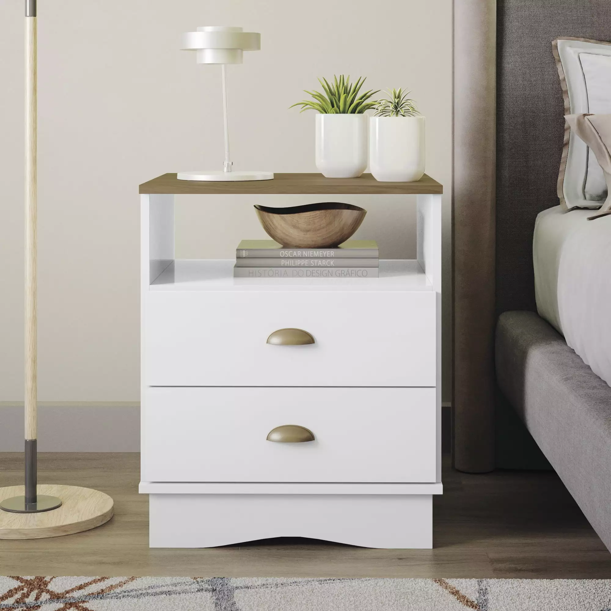 New Supplynce 2 Drawer Night Stand Niche Modern Bedside Table K1 International Group