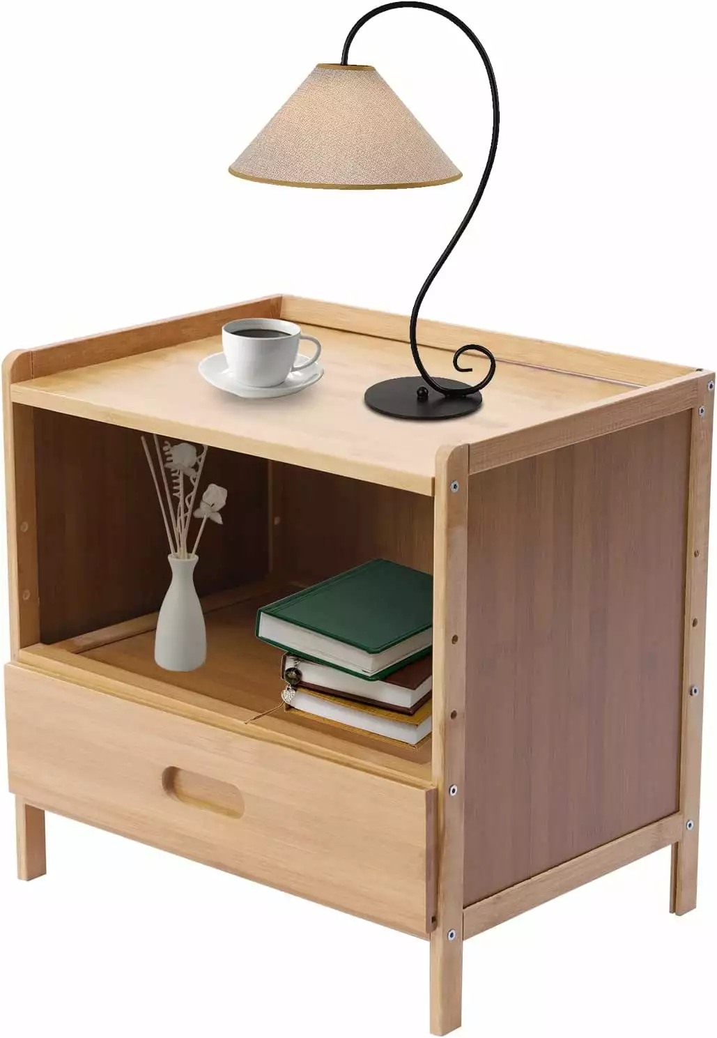 Miumaeov Nightstand Bedside End Table Modern Storage Drawer Bedroom