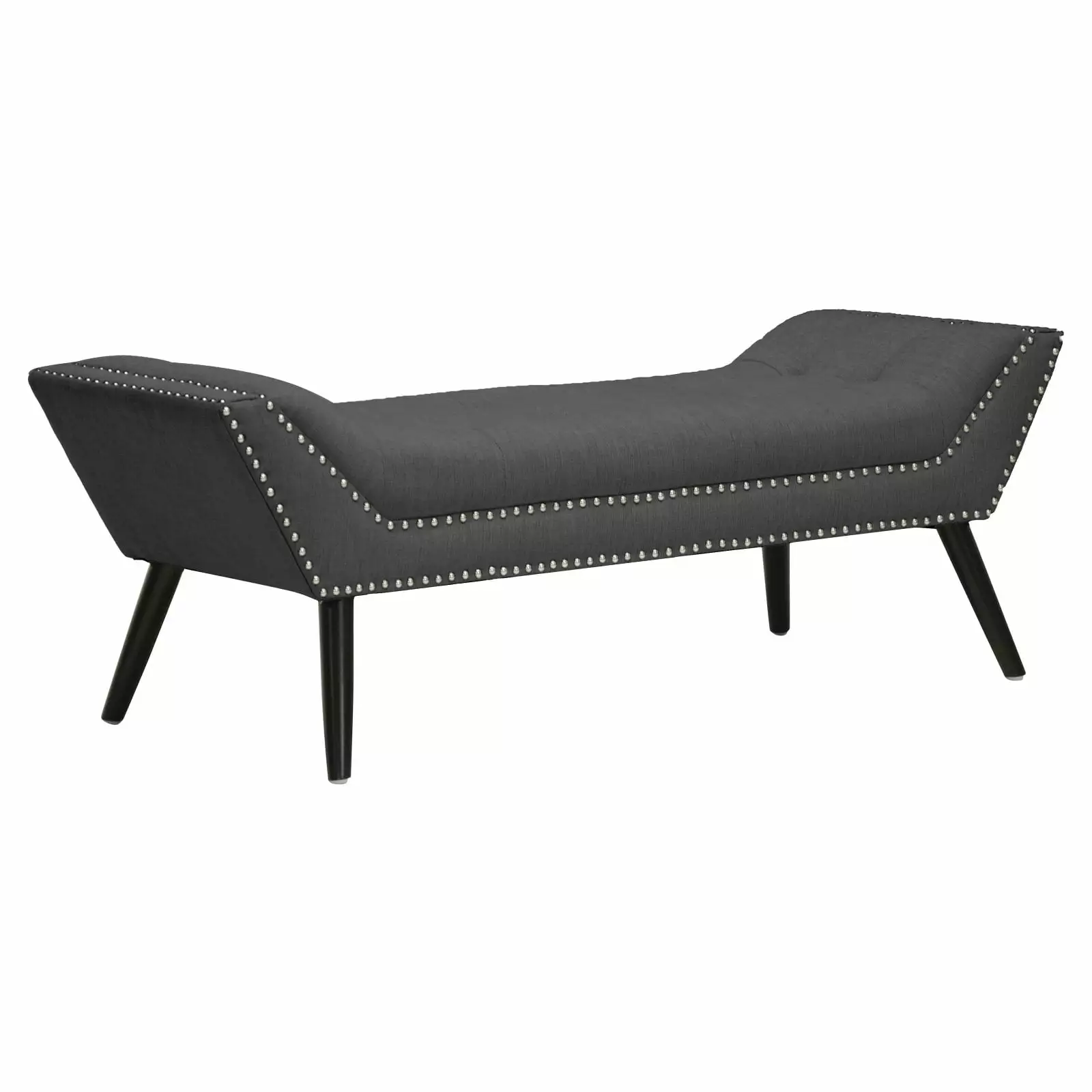 Baxton Studio Tamblin Gray Linen Modern Ottoman Large Size Benches