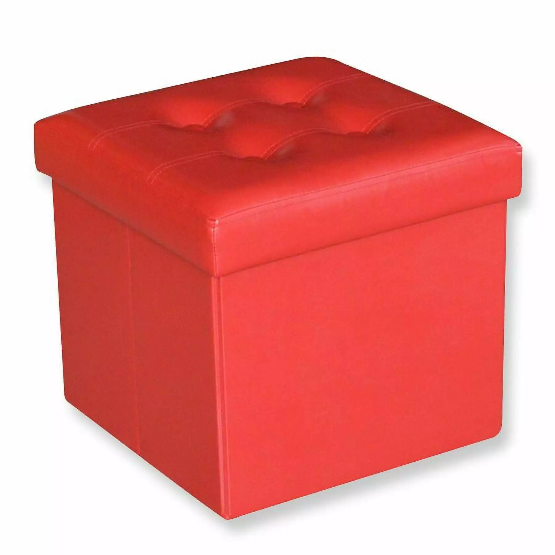 Jessar Austin Collection Red Cubic Ottoman - Storage Footrest Stool Ottomans