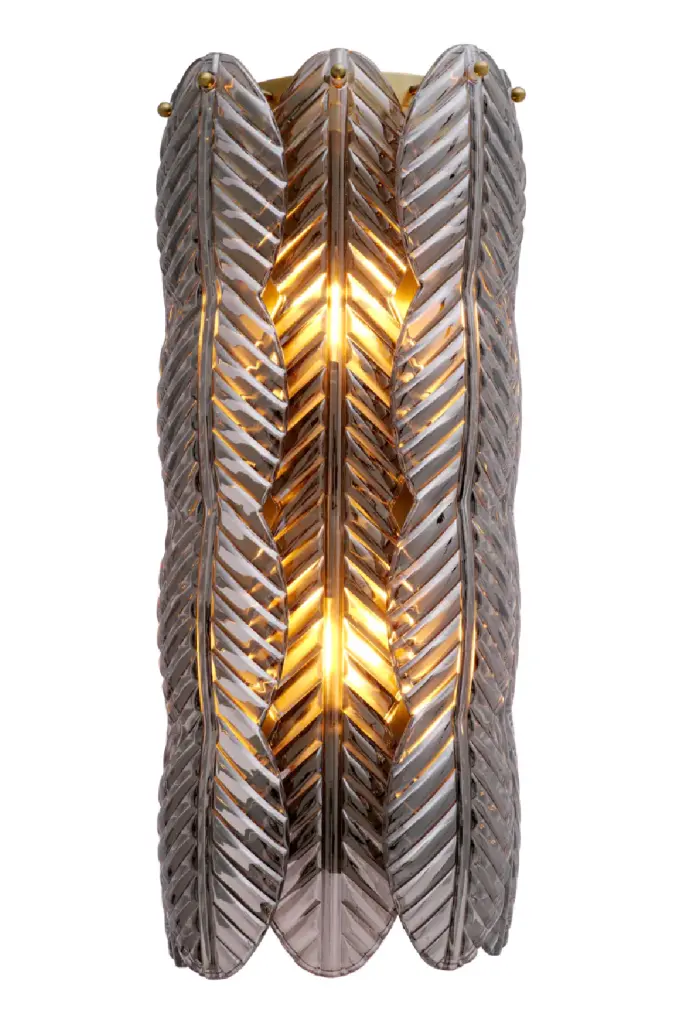 Met x Eichholtz Sahure Smoke Glass Palm Wall Lamp Modern Sconce Lighting