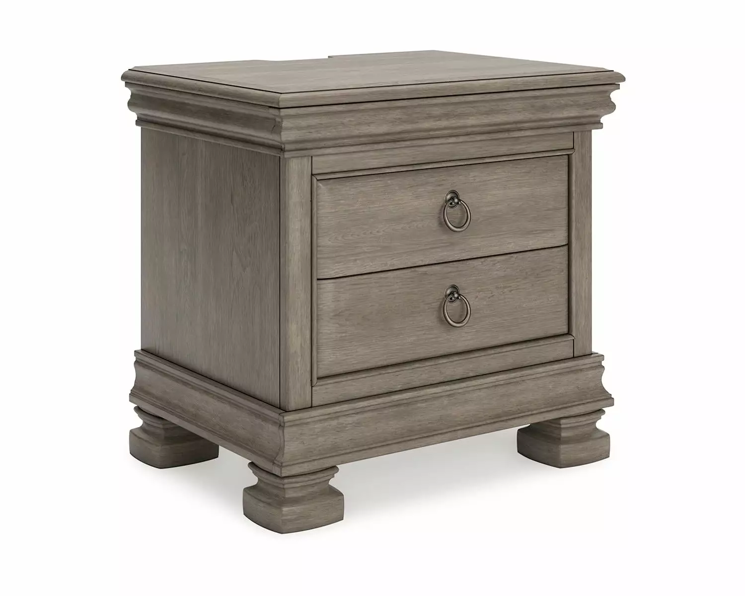 Signature Design Ashley Lexorne 3 Drawer Nightstand Gray - Modern Bedroom Storage
