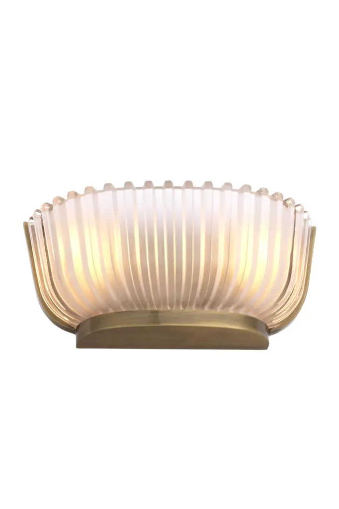 Fluted Frosted Glass Wall Lamp Eichholtz Artos Modern Lighting Fixture