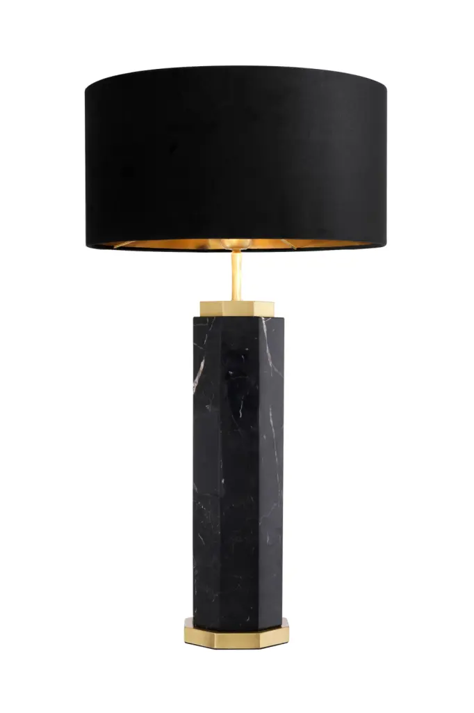 Black Marble Table Lamp Eichholtz Newman Modern Bedroom Lighting