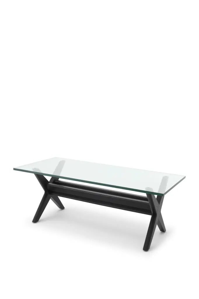 Black X-Shaped Legs Coffee Table Eichholtz Maynor Contemporary Living Room Table