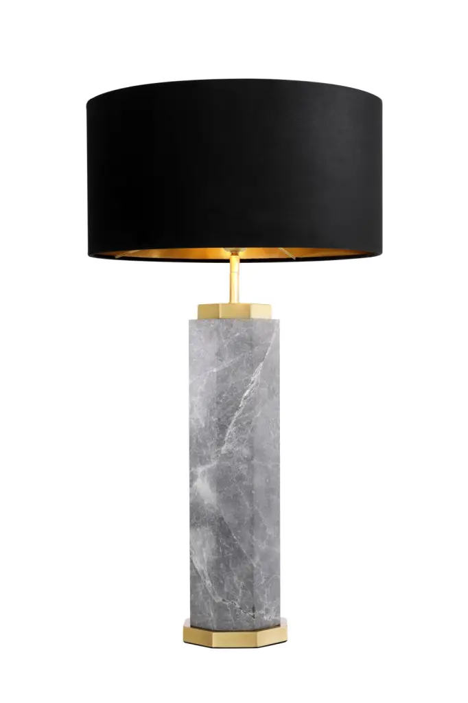 Gray Marble Table Lamp Eichholtz Newman Modern Bedroom Lighting