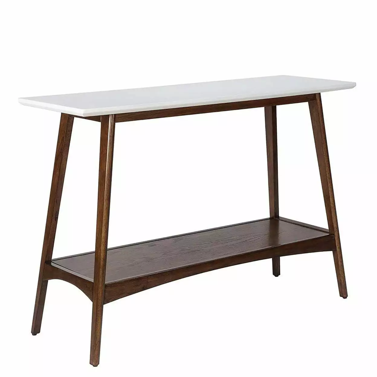 Parker Console Table White and Pecan Finish Entryway Console Madison Park