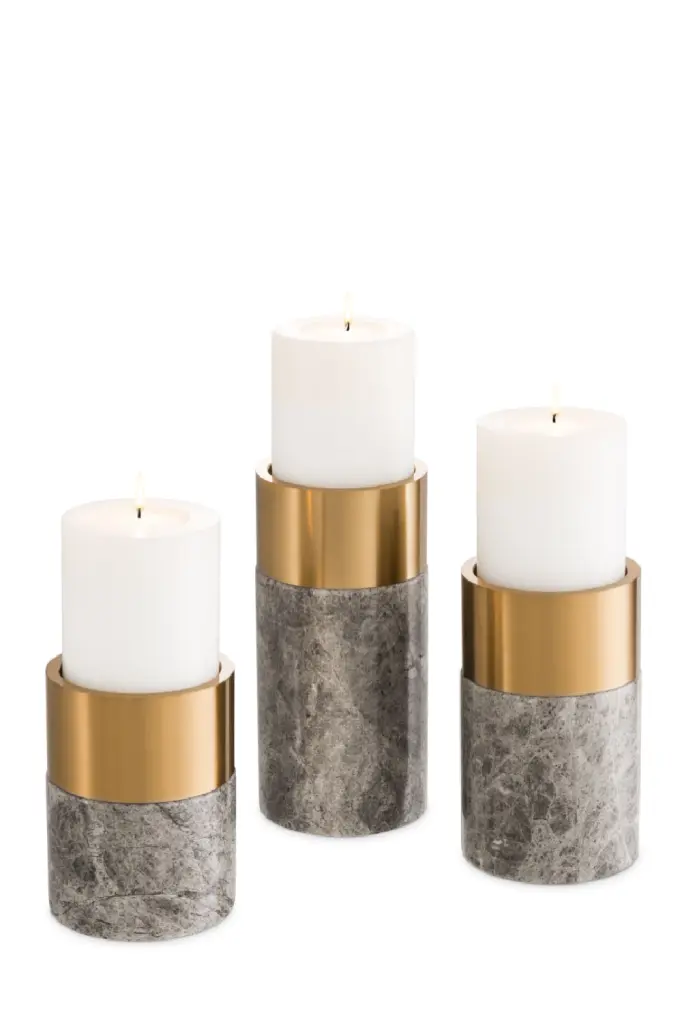Marble Candle Holder Set 3 Eichholtz Sierra Modern Home Decor