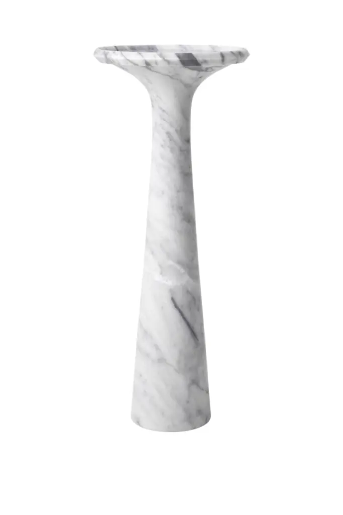 White Marble Side Table Eichholtz Pompano High Modern Living Room Furniture
