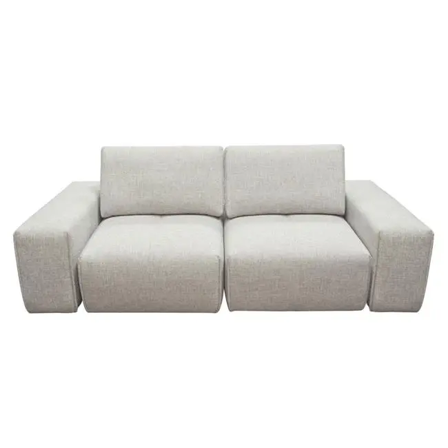 Jazz Modular 2-Seater Sofa Adjustable Backrests Light Brown Fabric Barley Contemporary Design KD Trabajo del gobierno
