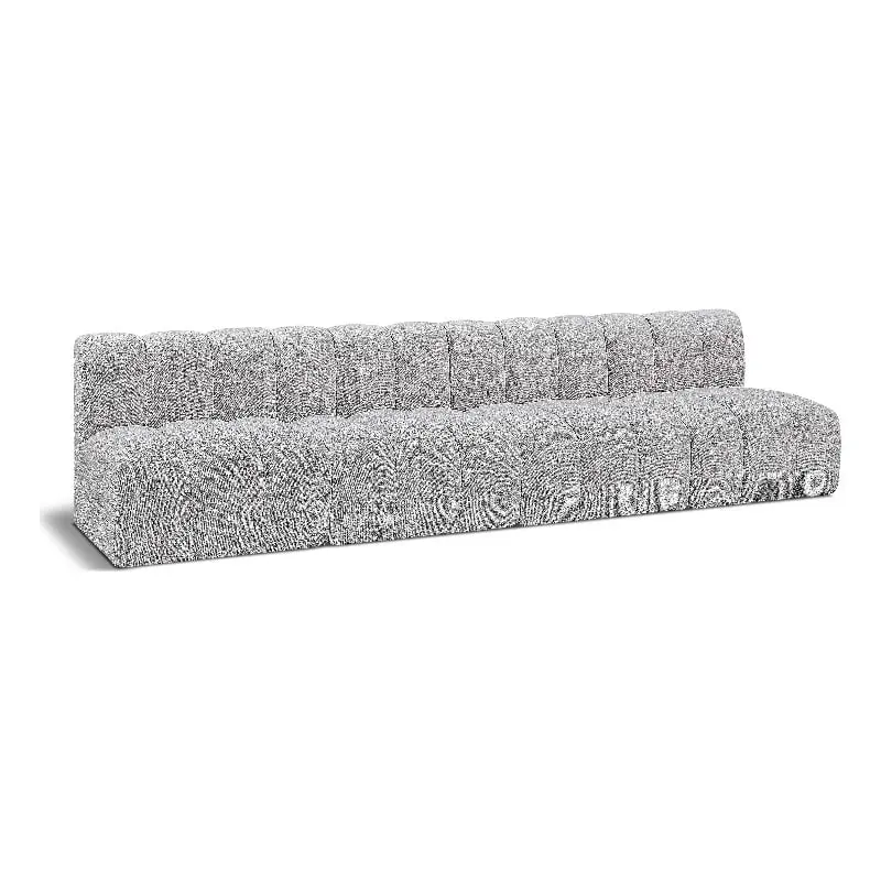 Meridian Furniture Arc Grey Boucle Fabric Modular Sofa Modern Home