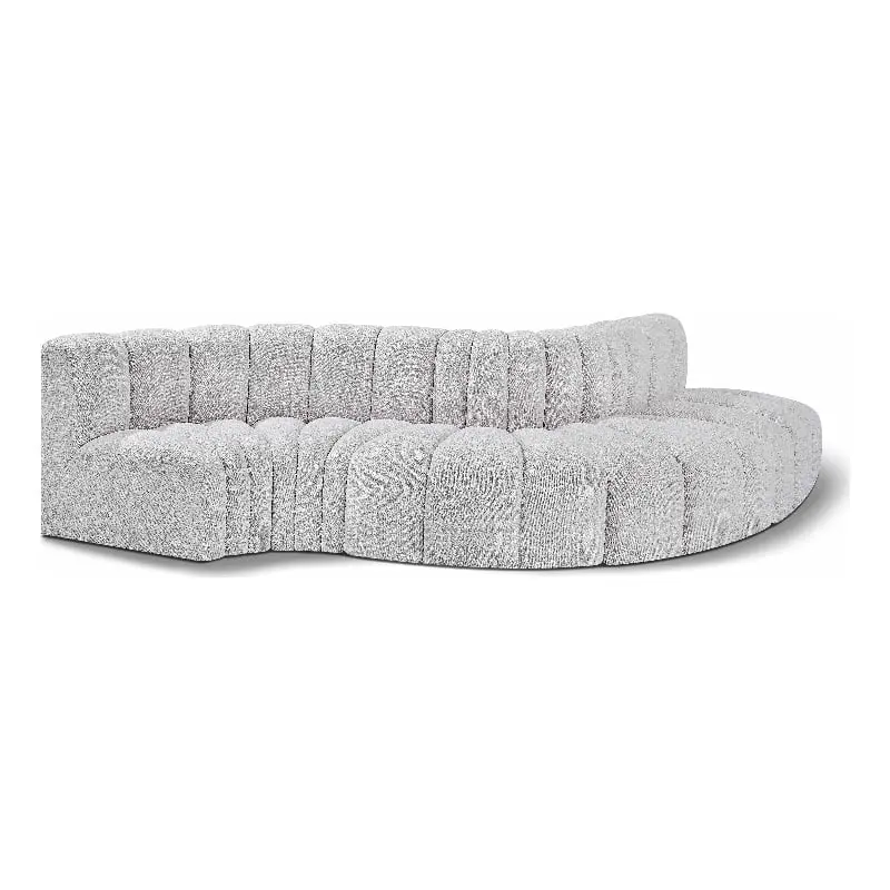 Meridian Furniture Arc Grey Boucle Fabric Modular Sofa Modern Design