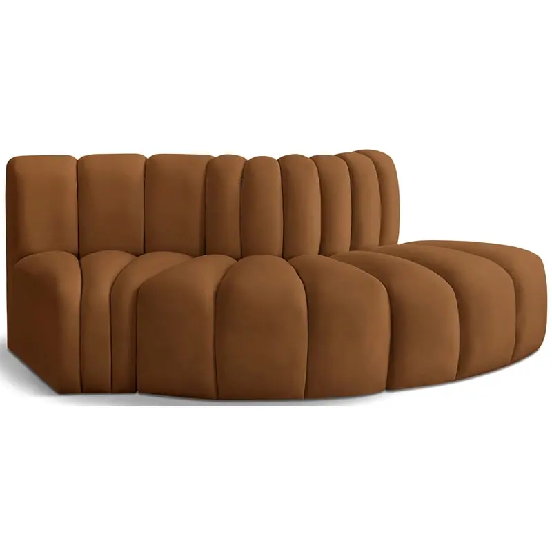 Meridian Furniture Arc Saddle Velvet Modular Sofa Living Room