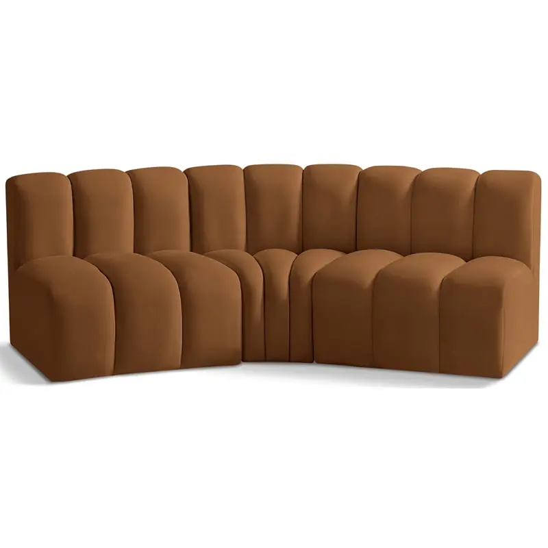 Meridian Furniture Arc Saddle Velvet Modular Sofa Contemporary Design