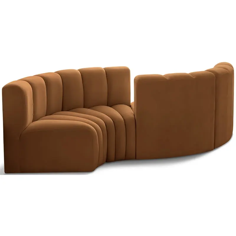 Meridian Furniture Arc Saddle Velvet Modular Sofa Contemporary Living Room Couch