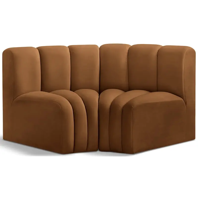Meridian Furniture Arc Saddle Velvet Modular Sofa Contemporary Living Room Couch