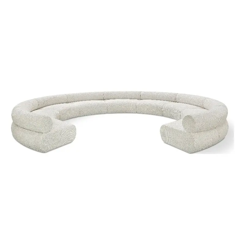 Meridian Furniture Bale Cream Chenille Fabric Modular Sofa - Elegant Contemporary Sectional Living Room