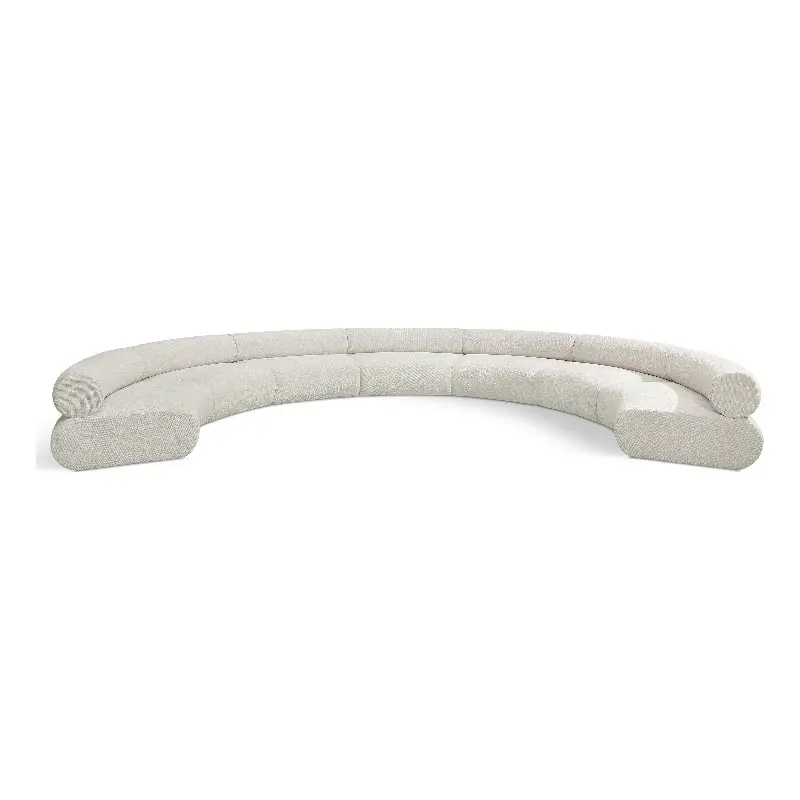Meridian Furniture Bale Cream Chenille Fabric Modular Sofa - Soft Elegant Living Room Sectional