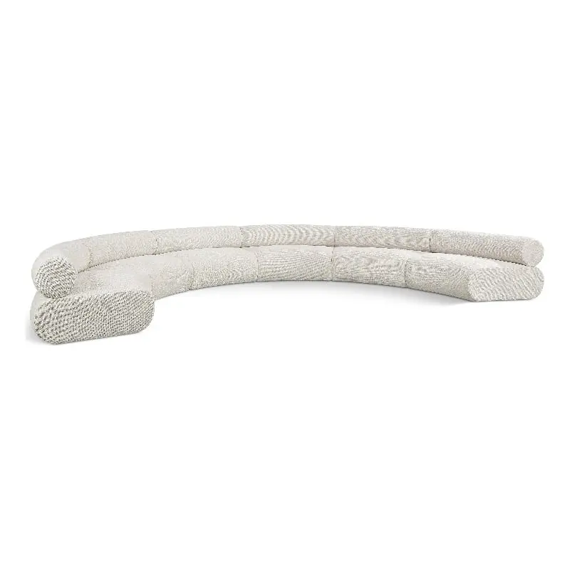Meridian Furniture Bale Cream Chenille Fabric Modular Sofa - Elegant Comfortable Sectional