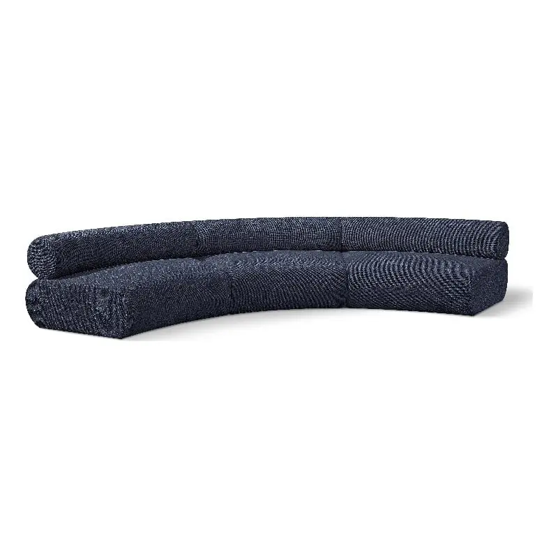 Meridian Furniture Bale Navy Chenille Fabric Modular Sofa - Customizable Sectional Sofa