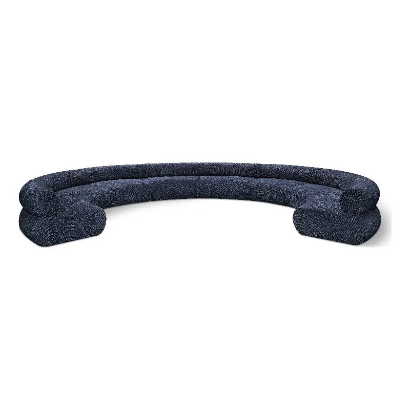 Meridian Furniture Bale Navy Chenille Fabric Modular Sofa - Deep Blue Comfortable Sectional