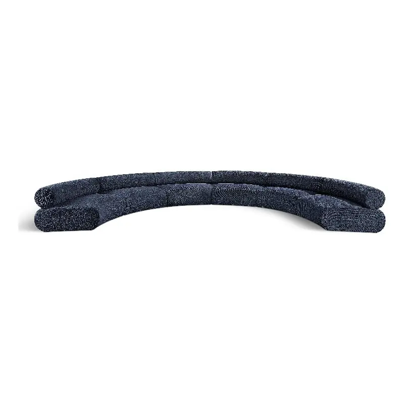 Meridian Furniture Bale Navy Chenille Fabric Modular Sofa - Deep Blue Modern Sectional