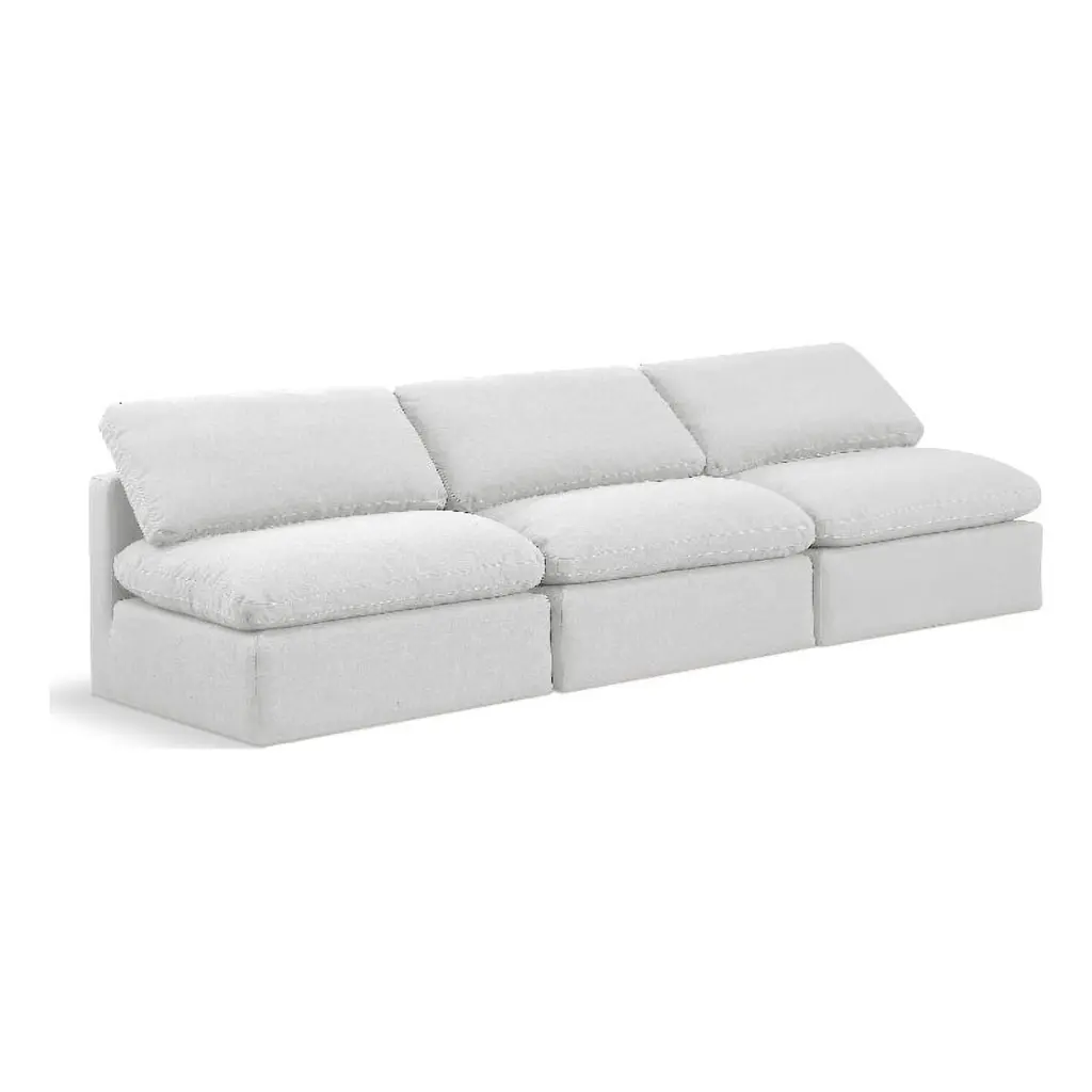 Meridian Furniture Indulge 105 White Upholstered Fabric Modular Sofa