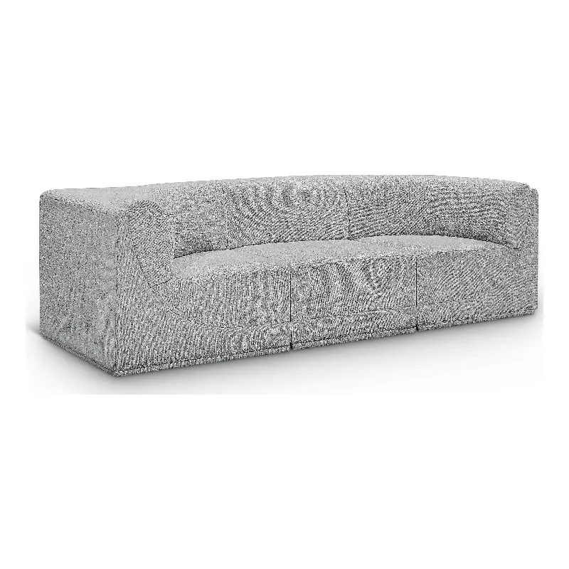 Meridian Furniture Ollie Grey Boucle Fabric Modular Sofa Contemporary Living Room