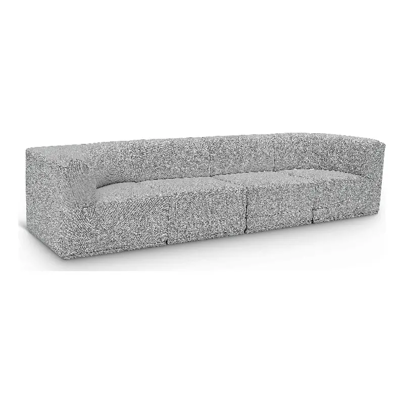 Meridian Furniture Ollie Grey Boucle Fabric Modular Sofa Contemporary Design