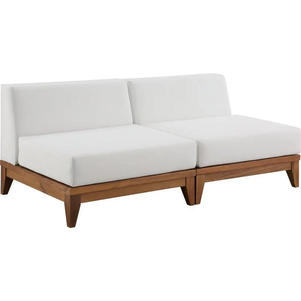 Meridian Furniture Rio Off White Water Resistant Fabric Modular Sofa Living Room