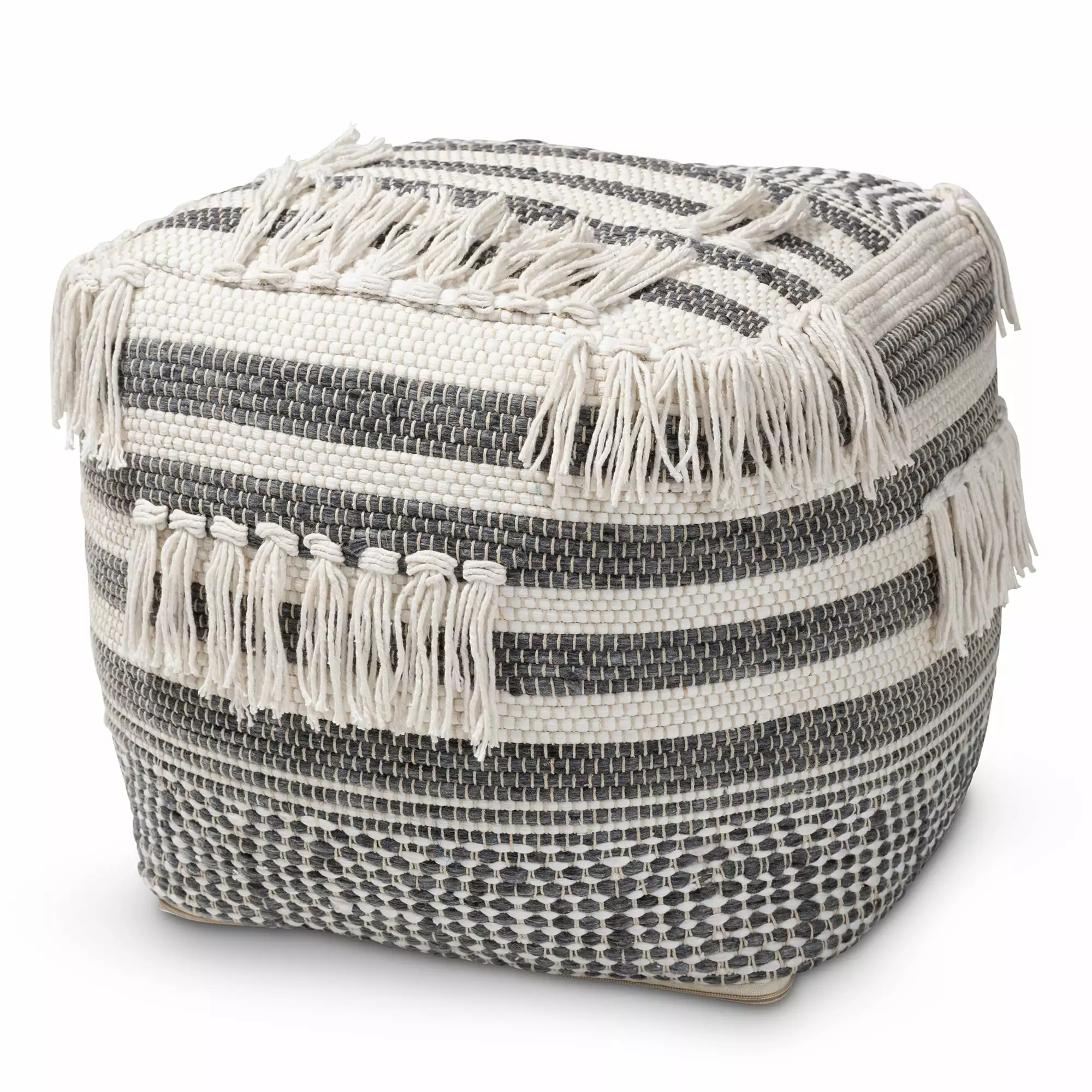 Baxton Studio Handwoven Moroccan Pouf - Boho Chic Footrest and Seat Living Room