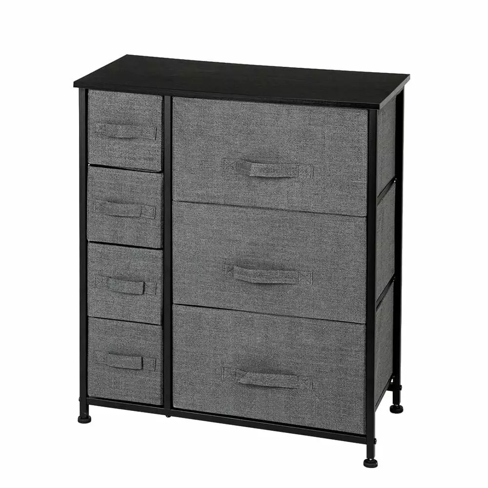 3 Big 4 Small Drawer Storage Tower Unit Grey Dresser Bedroom Living Room Bed Bath & Beyond