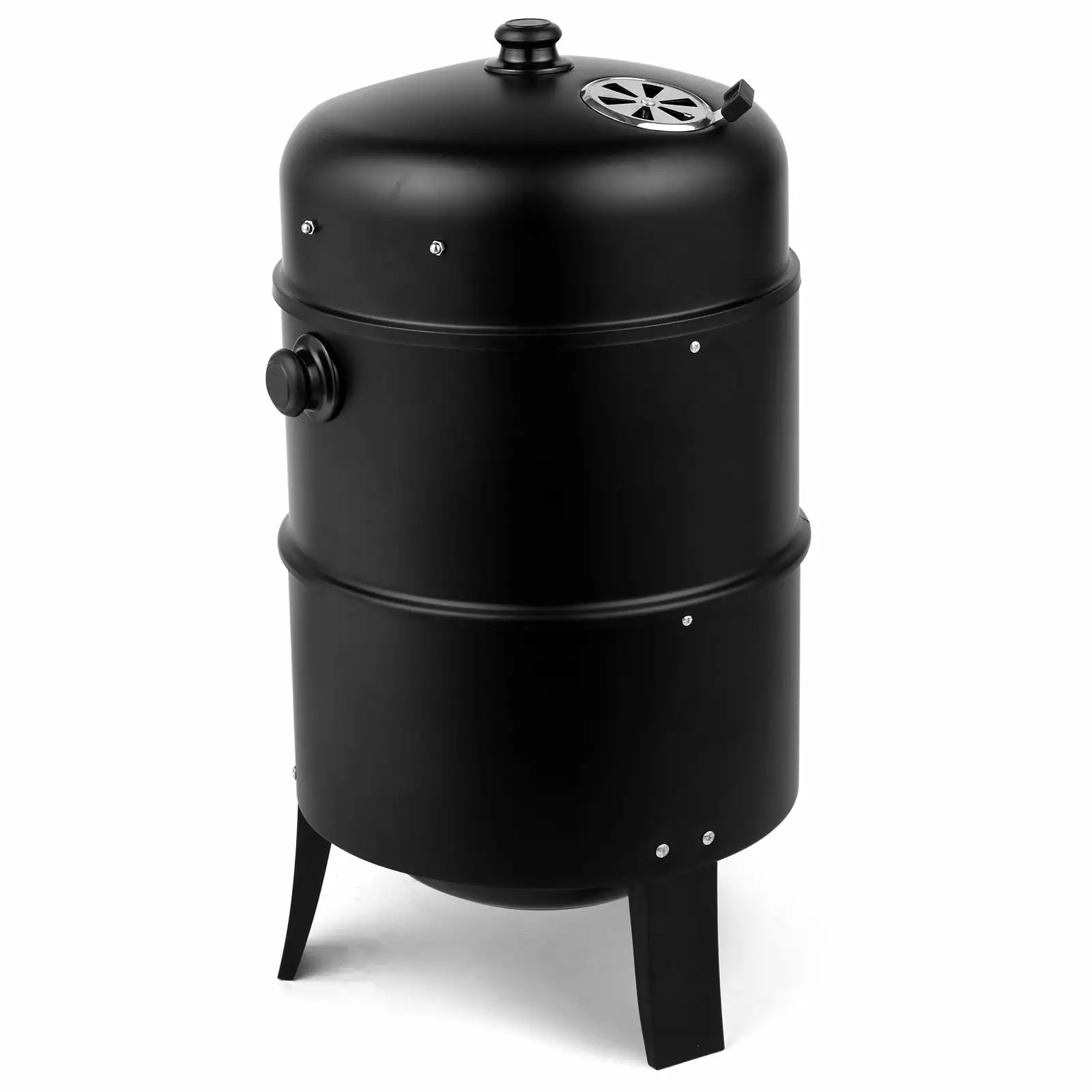 HighSound 80x41x48cm Iron Spray Smoker Carbon Grill Black 3--1 Travel-friendly Outdoor Grill Cooker Built- Thermometer