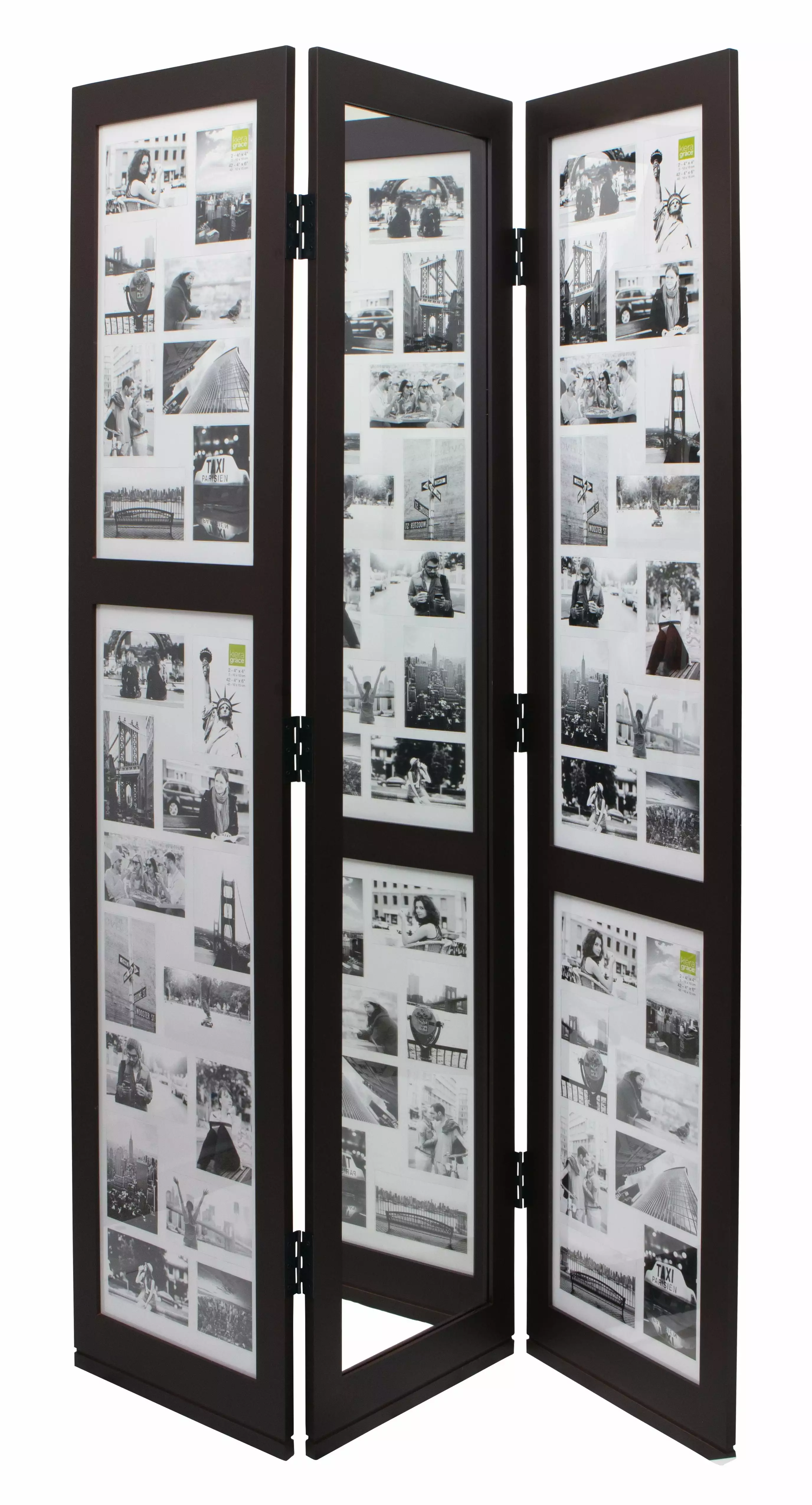 kieragrace KG Preston Triple Panel Photo Screen Mirror Espresso 3 Panels