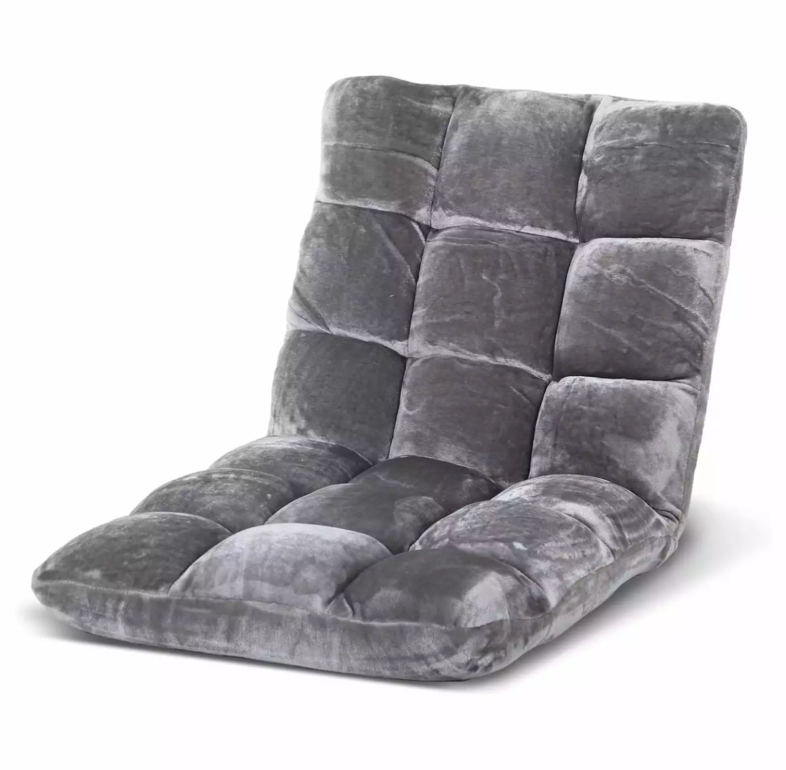 BULYAXIA Floor Chair Back Support Floor Couch Floor Sofa Gaming Floor Chair Meditation Chair Adjustable Foldable Grey