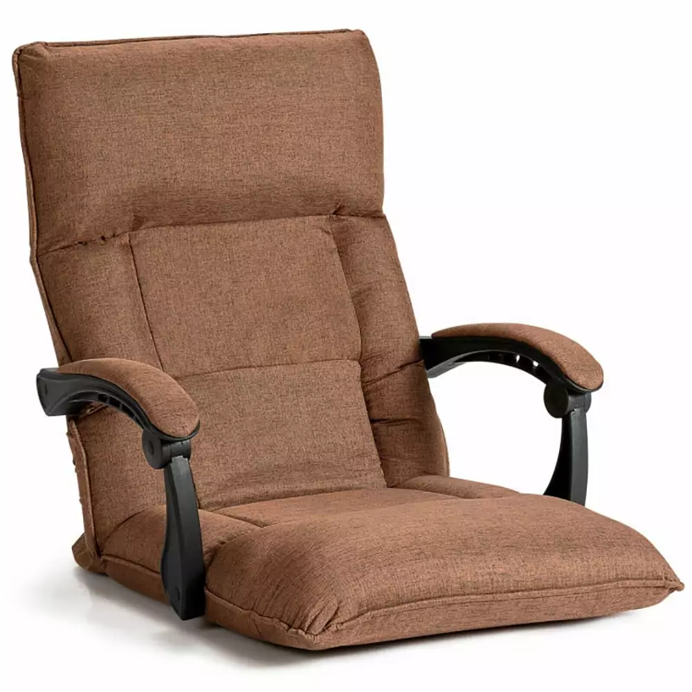 YYAo Floor Gaming Chair Recliner Meditation 14-Position Adjustable Lazy Sofa Waist Pillow Armrests Coffee Comfortable