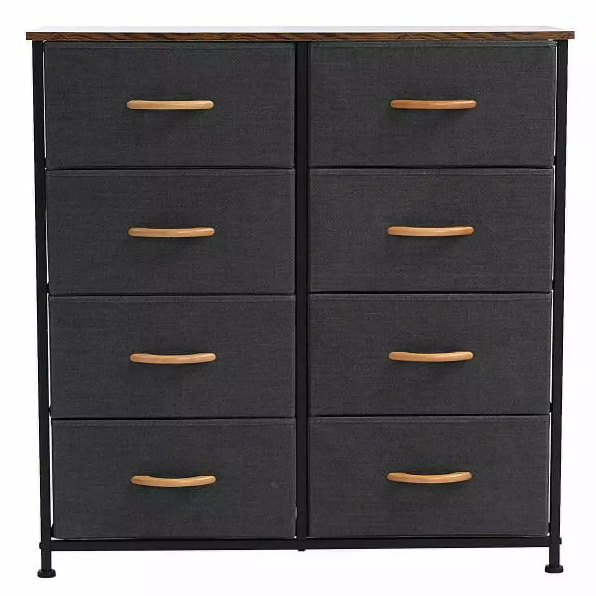 Fithood 4-Tier Wide Drawer Dresser 8 Fabric Drawers and Wooden Tabletop