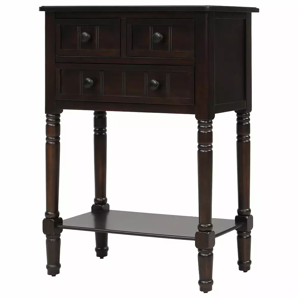 Topcobe Narrow Console Table Slim Sofa Table Bottom Shelf and Storage Drawers Wood Entry Cabinets Living Room Espresso Con...