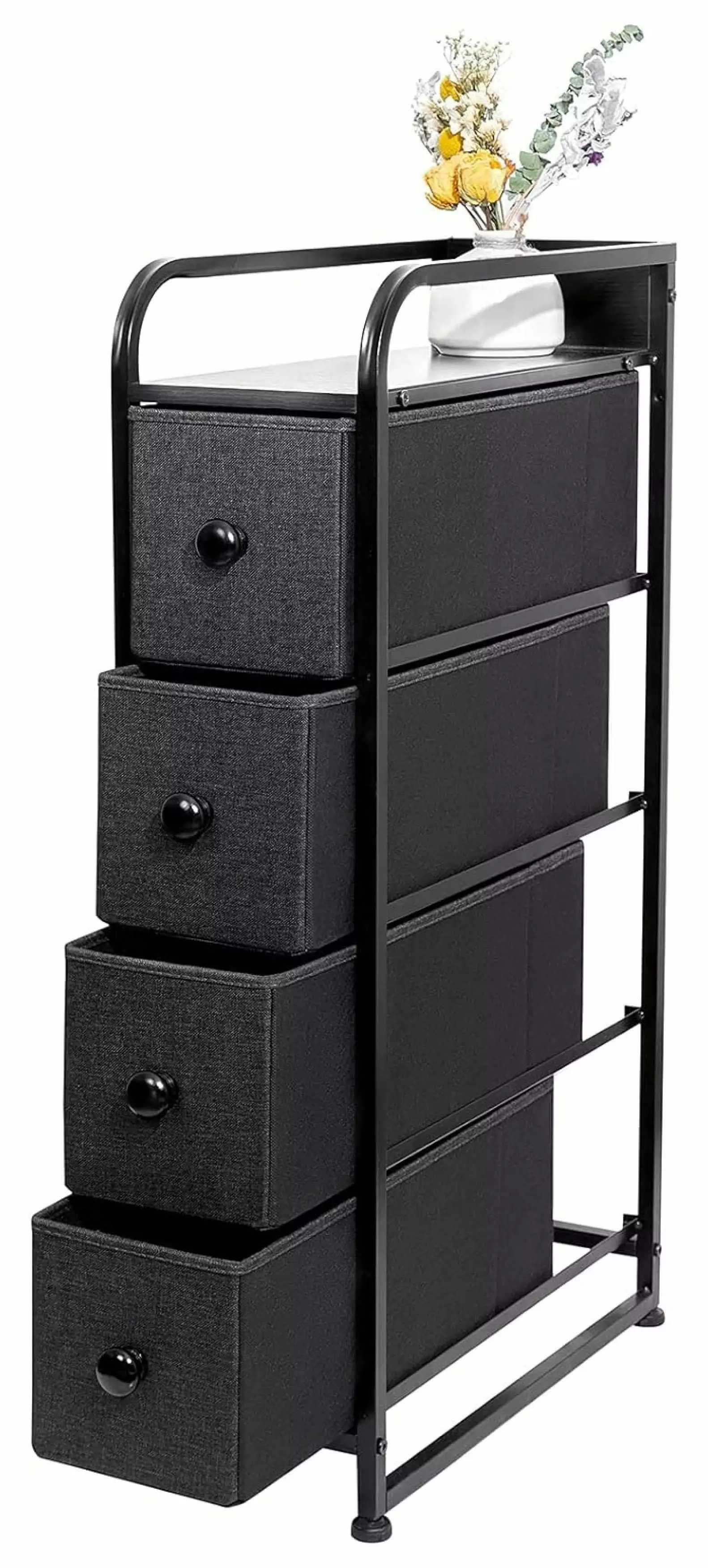 XylehR 4 Drawer Narrow Dresser Storage Unit Bedroom Closets Hallway Entryway