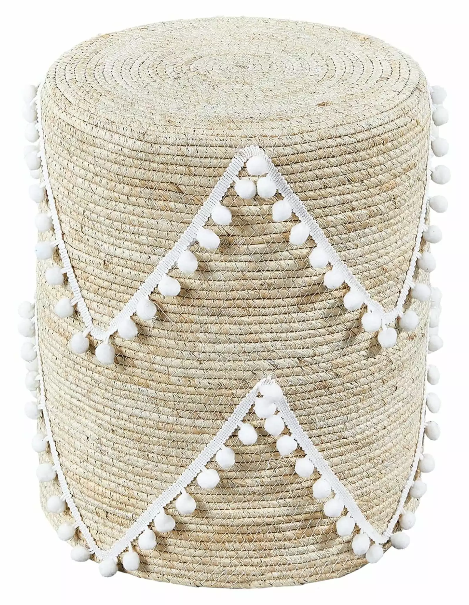 TiaGOC Ottoman Poof Natural Corn Husk Poufs Hand Weave Round Footstool Living Room