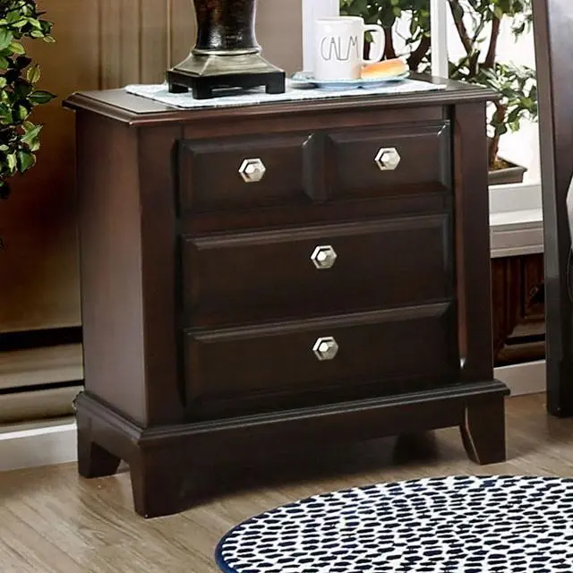 Litchville Brown Cherry Night Stand Convenient Bedside Table