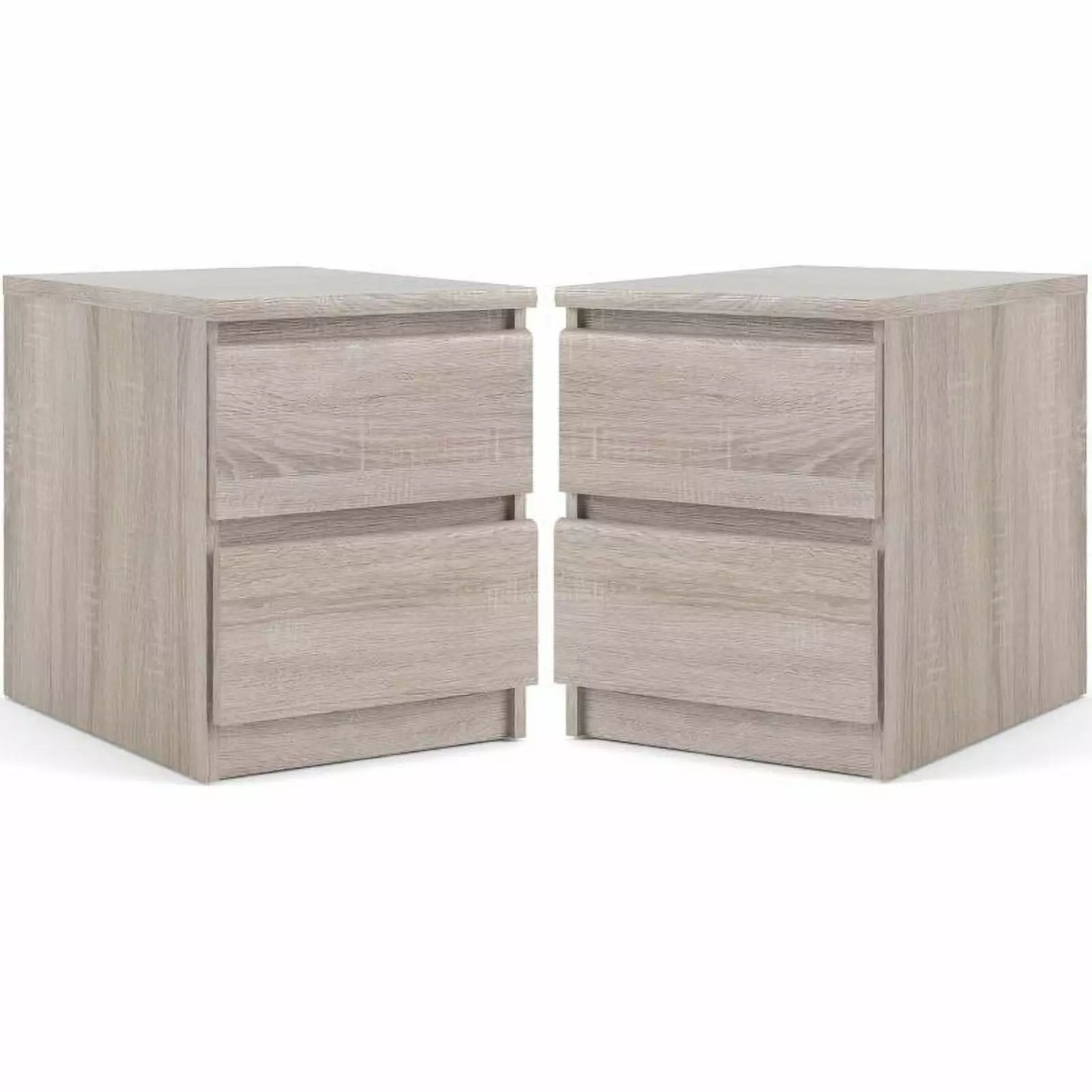 Home Square 2 Piece 2 Drawer Wood Nightstand Set Truffle Finish