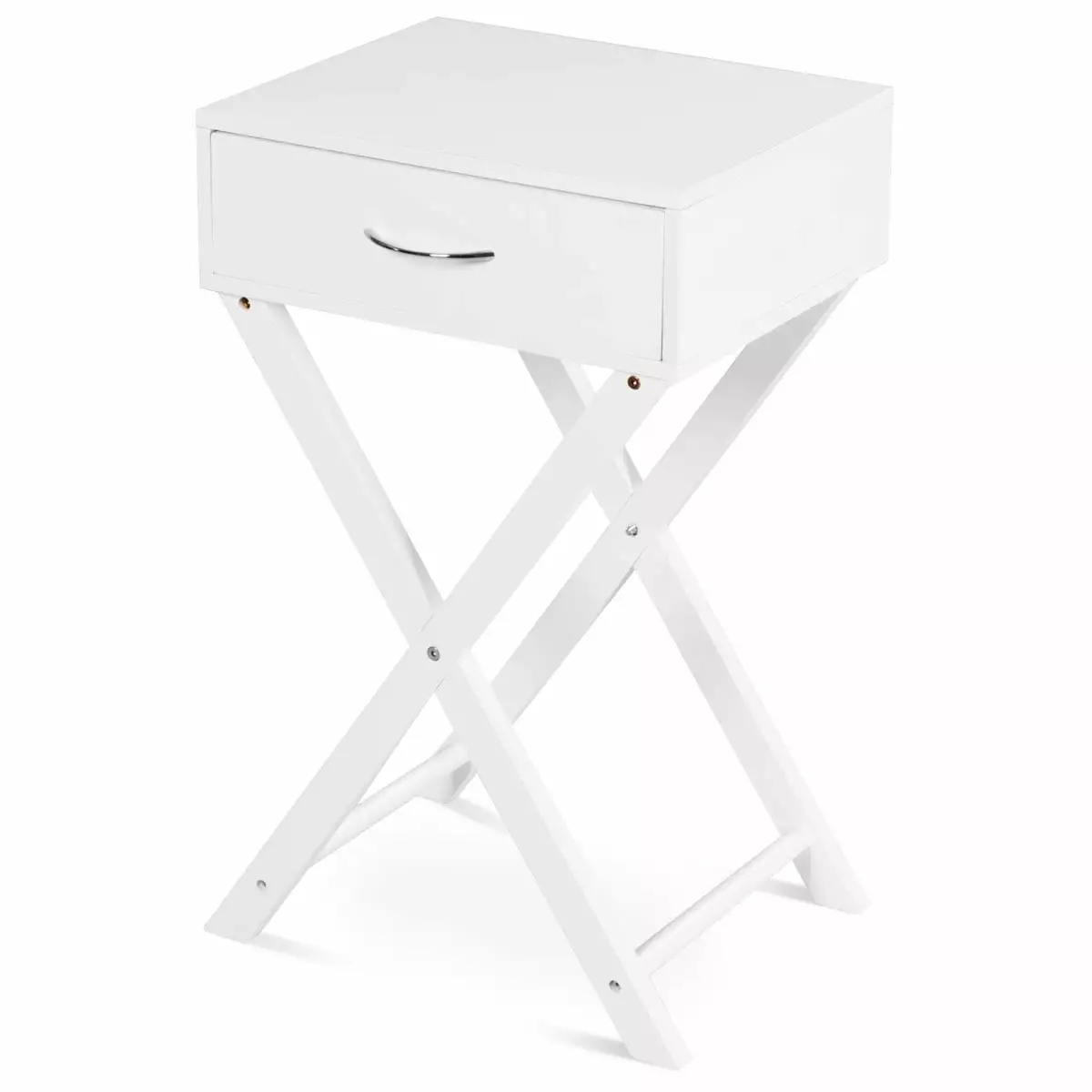 Topbuy Modern Accent X Base Nightstand - Sofa End Table Bedroom Furniture Storage Drawer