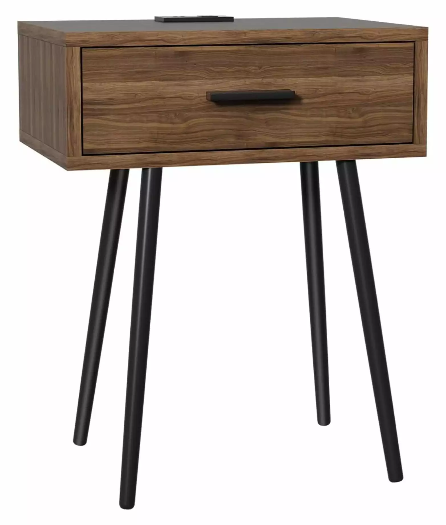 Zengpin LED Nightstand Charging Station Night Stand 3 Drawers End Table USB Type-C Ports and Outlets Modern High Gloss Nig...