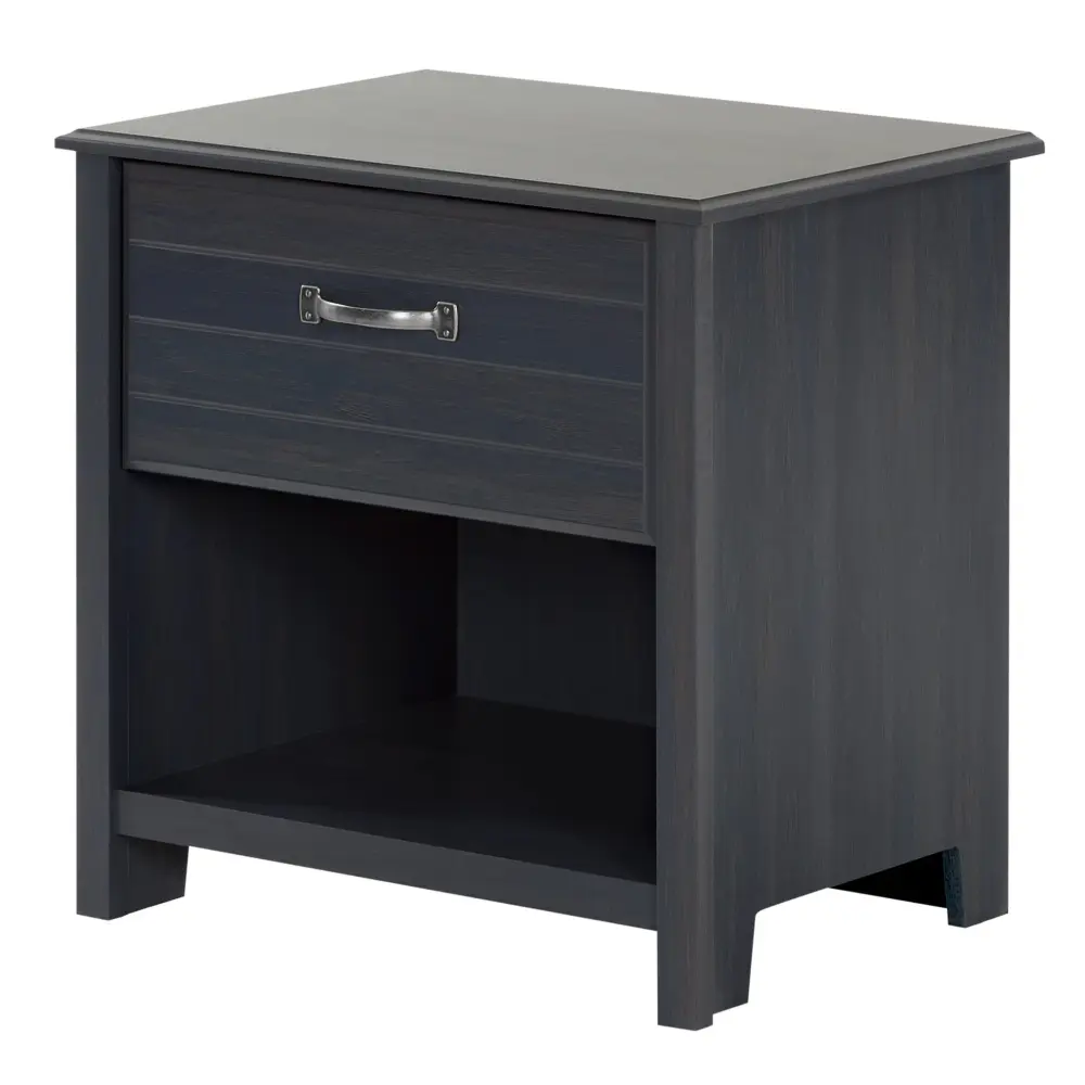 1-Drawer Nightstand Ulysses - Blueberry No-Squeak Design