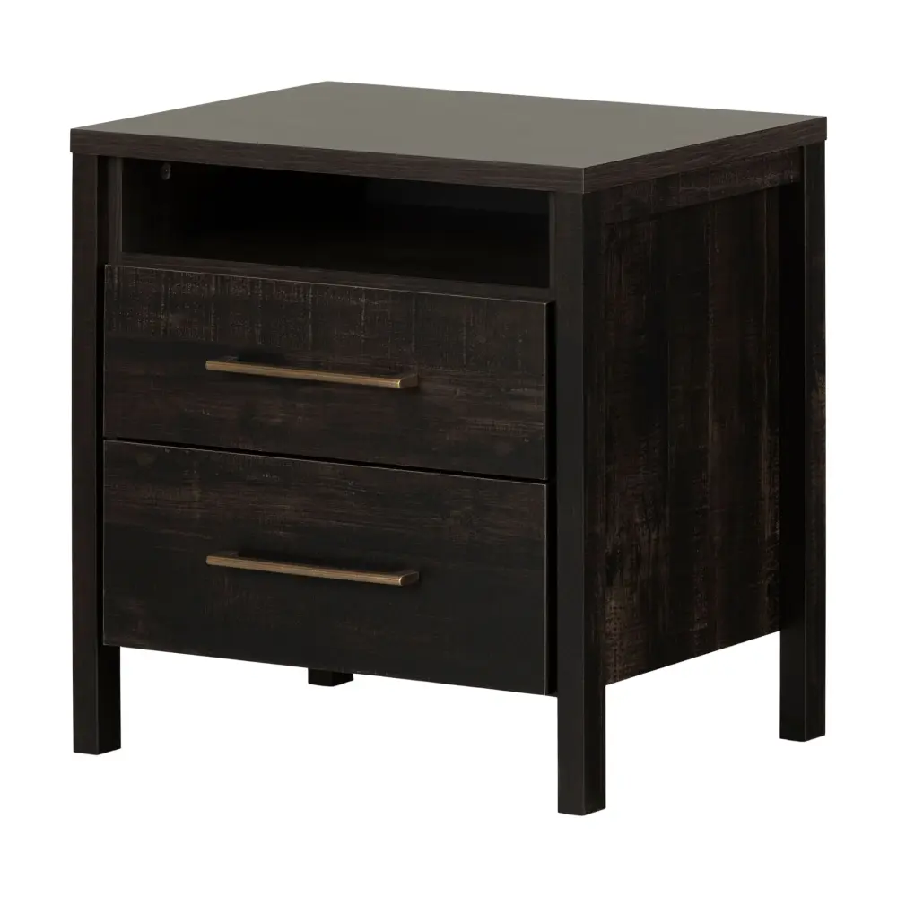 2-Drawer Nightstand - Gravity Rubbed Ebony