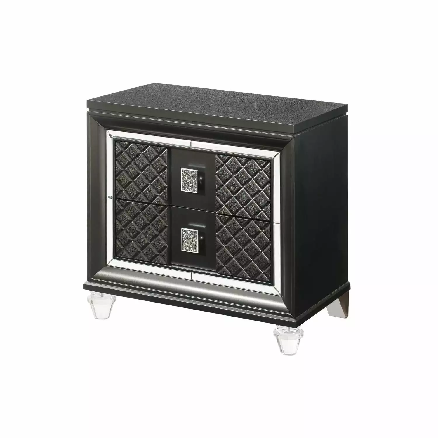 Acme Sawyer 2-Drawer Wooden Nightstand Metallic Gray Bedroom Acme Furniture