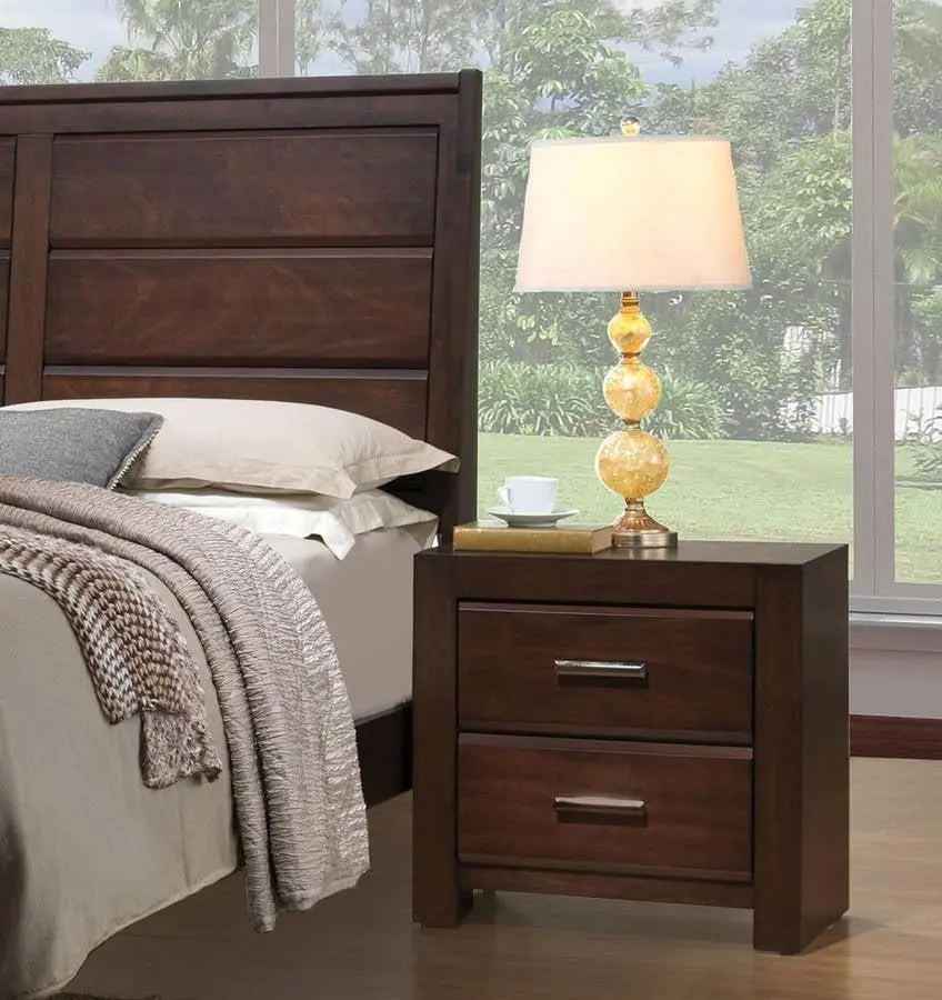Acme Oberreit 2 Drawer Nightstand Walnut - Bedroom Furniture