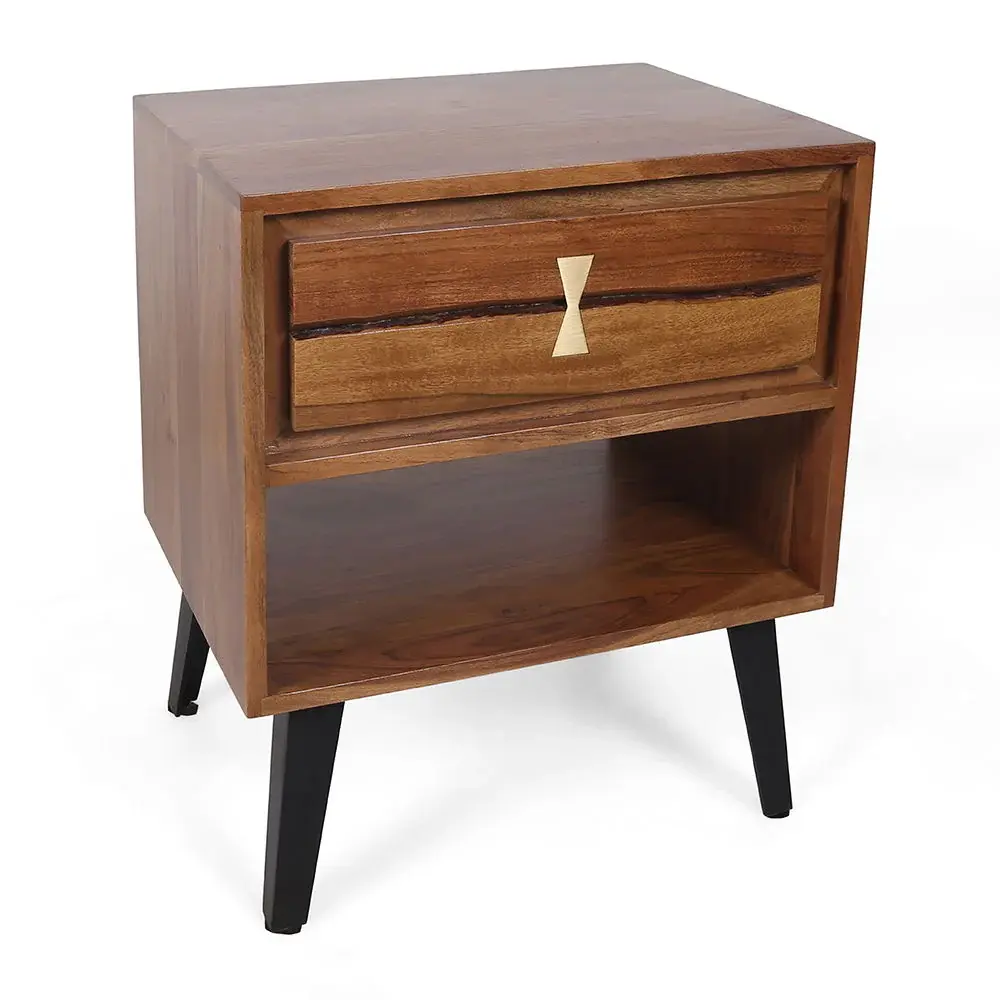 Asther - Bedside Table - Genuine Wood / Brown