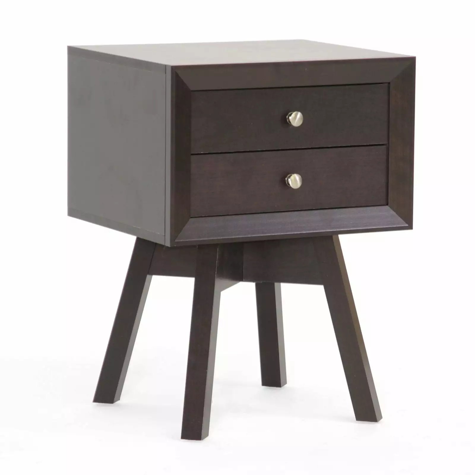 Baxton Studio Warwick 2 Drawer Nightstand Modern Bedside Table